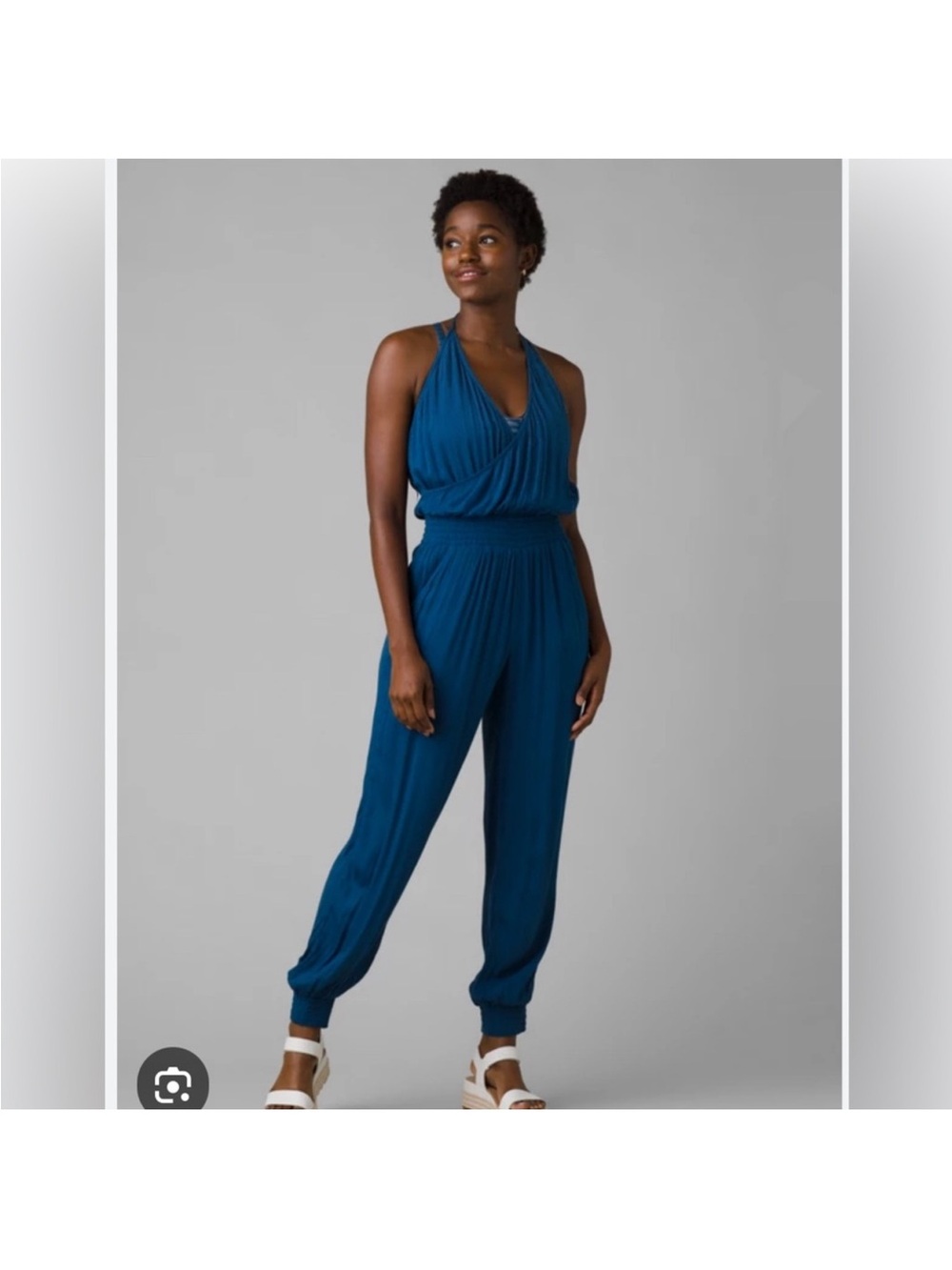 Prana Navy Blue Halter Jumpsuit